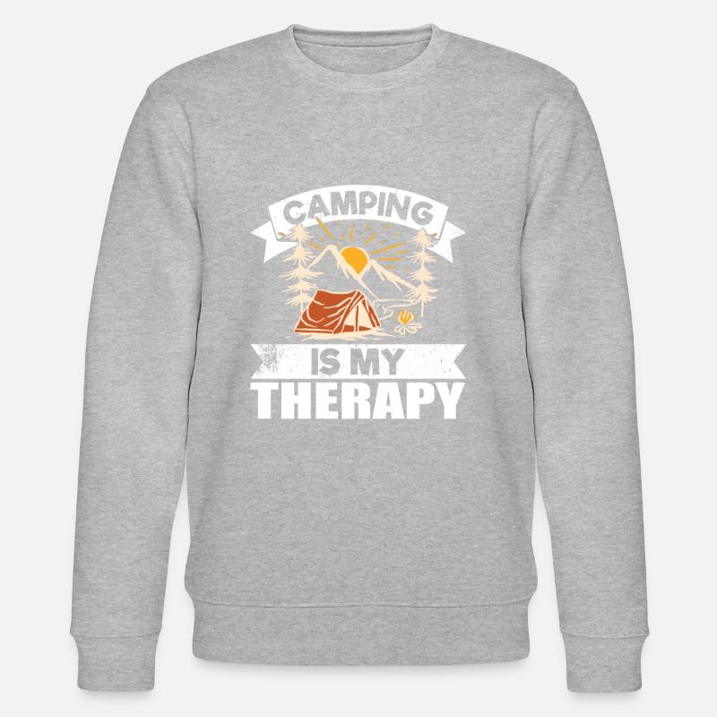 Camping Is My Therapy - Stanley/Stella Unisex Bio-Sweatshirt CHANGER  - Grau meliert