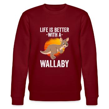 Wallaby mieux que la thérapie - Sweat bio CHANGER Stanley/Stella Unisexe - bordeaux - Devant - Nik (191cm) & Marisol (170cm)