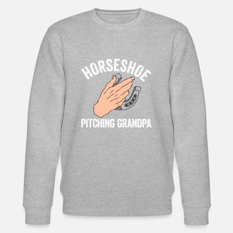 Horseshoe Pitching Grandpa - Stanley/Stella Unisex Bio-Sweatshirt CHANGER  - Grau meliert