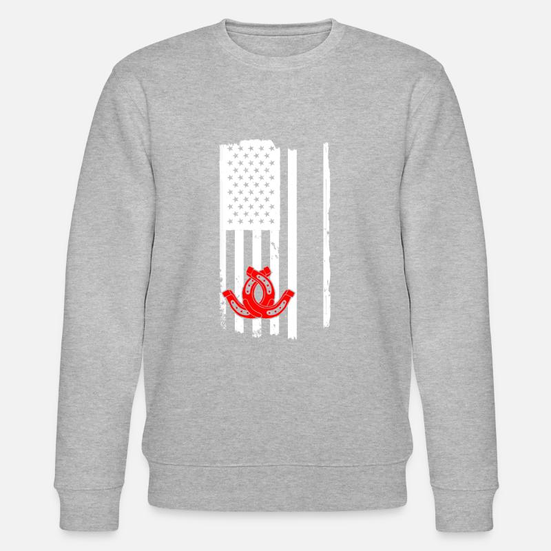 Flag USA Horseshoe Pitching - Stanley/Stella Unisex Bio-Sweatshirt CHANGER  - Grau meliert