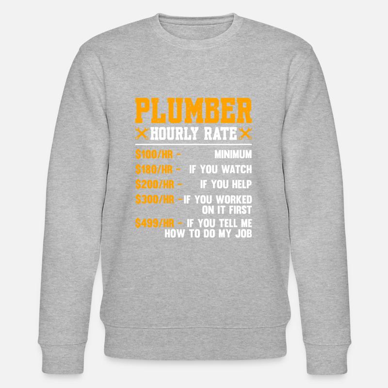 Plumber Hourly Rate - Stanley/Stella Unisex Bio-Sweatshirt CHANGER  - Grau meliert