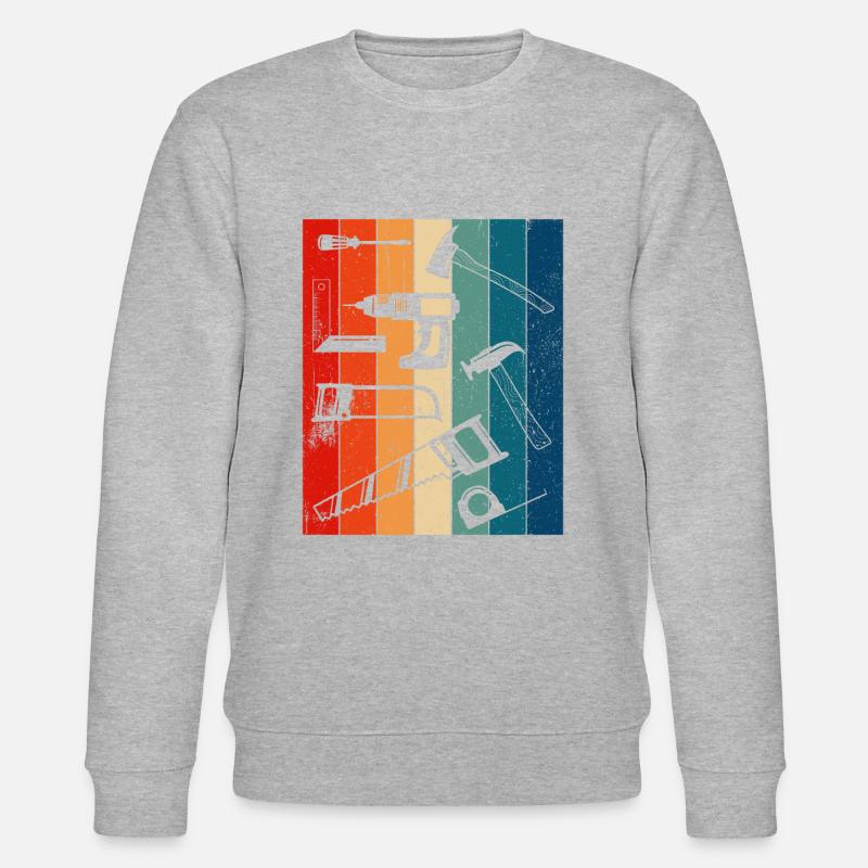 Retro Carpenter Tools - Stanley/Stella Unisex Bio-Sweatshirt CHANGER  - Grau meliert