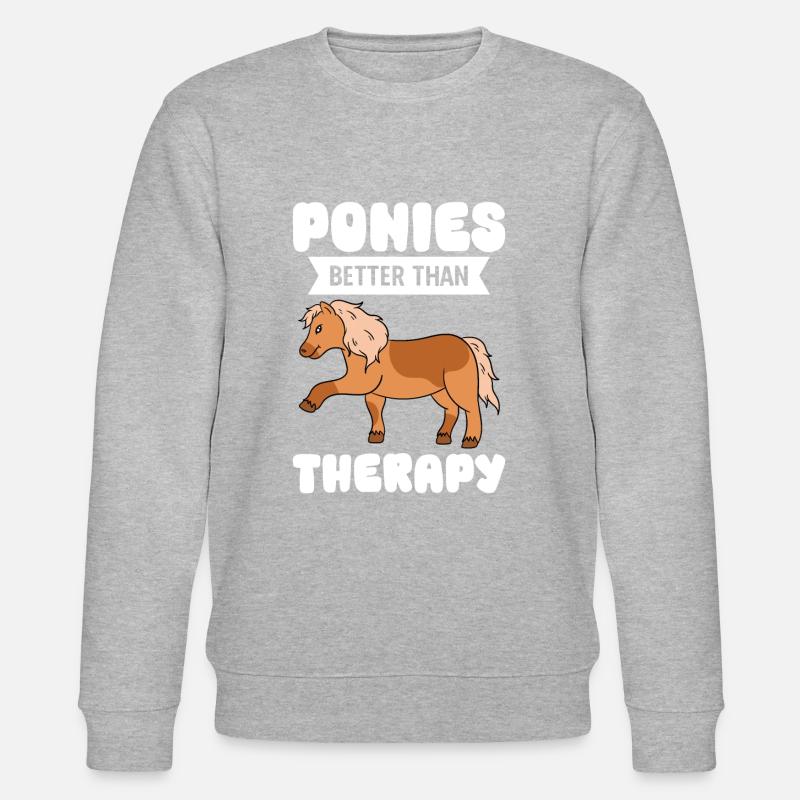 Ponies Better Than Therapy - Stanley/Stella CHANGER Unisex Organic Sweatshirt - heather grey