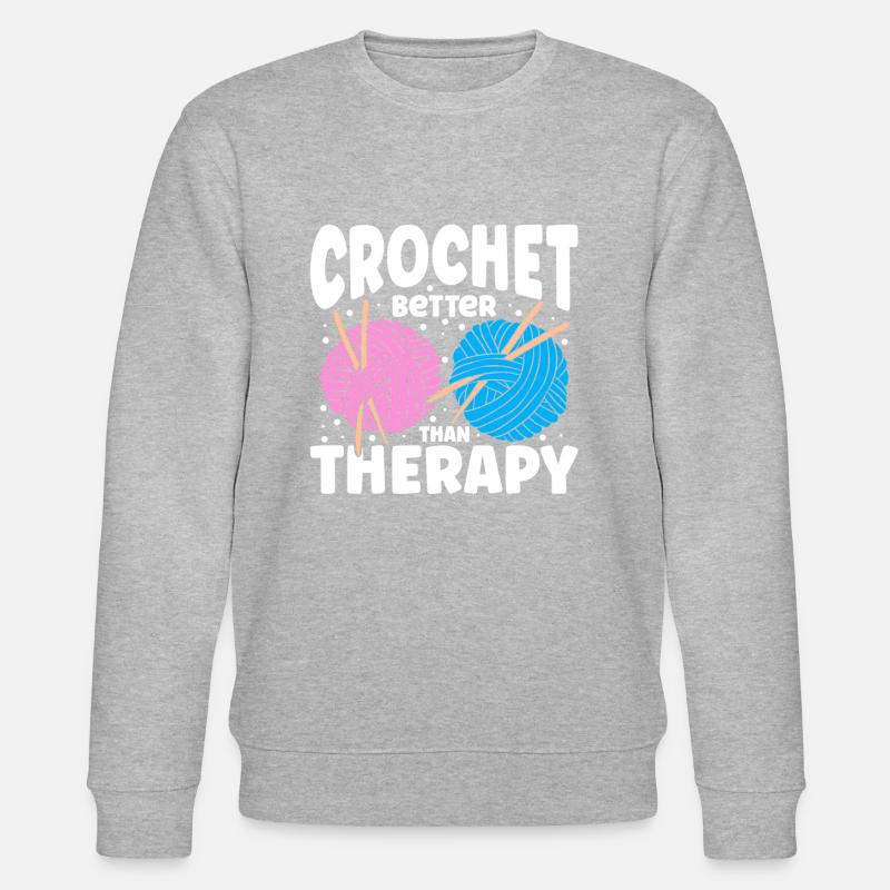 Le crochet mieux que la thérapie - Sweat bio CHANGER Stanley/Stella Unisexe - gris chiné