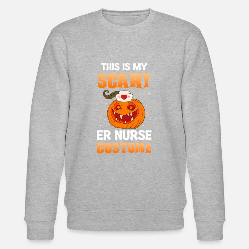 Citrouille infirmière d’Halloween - Sweat bio CHANGER Stanley/Stella Unisexe - gris chiné