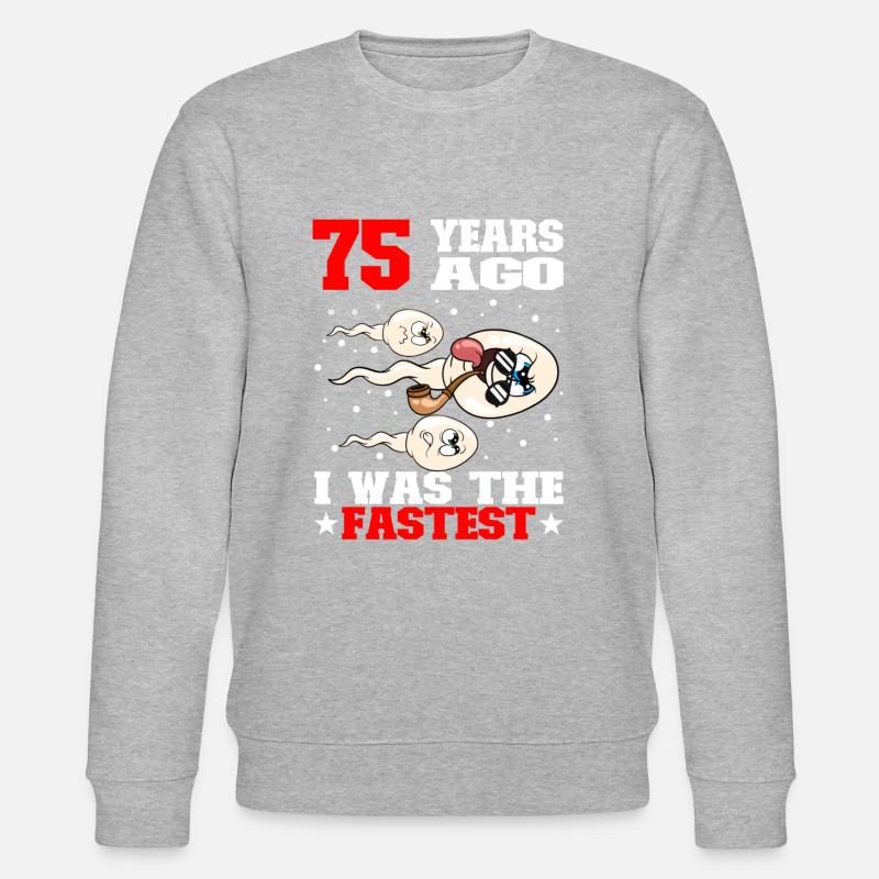 Citation drôle d’anniversaire 75 ans - Sweat bio CHANGER Stanley/Stella Unisexe - gris chiné