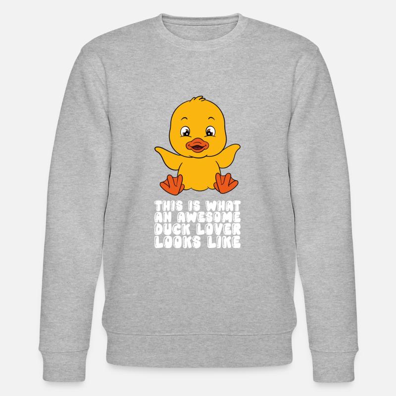 Funny Duck Cute Ducks - Stanley/Stella CHANGER Unisex Organic Sweatshirt - heather grey