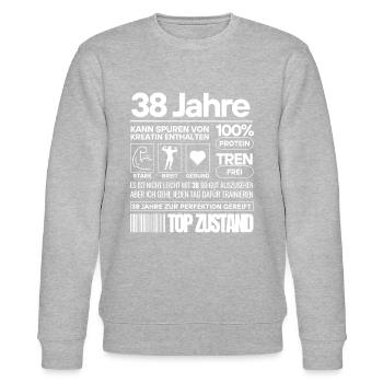 38 Jahre und im Top Zustand - Stanley/Stella Unisex Bio-Sweatshirt CHANGER  - Grau meliert - Vorne - Nik (191cm) & Marisol (170cm)