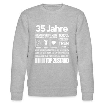 35 Jahre und im Top Zustand - Stanley/Stella Unisex Bio-Sweatshirt CHANGER  - Grau meliert - Vorne - Nik (191cm) & Marisol (170cm)