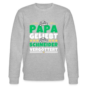 Als Papa geliebt, als Schneider vergöttert - Stanley/Stella Unisex Bio-Sweatshirt CHANGER  - Grau meliert - Vorne - Nik (191cm) & Marisol (170cm)