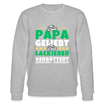 Als Papa geliebt, als Lackierer vergöttert - Stanley/Stella Unisex Bio-Sweatshirt CHANGER  - Grau meliert - Vorne - Nik (191cm) & Marisol (170cm)