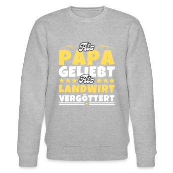 Als Papa geliebt, als Landwirt vergöttert - Stanley/Stella Unisex Bio-Sweatshirt CHANGER  - Grau meliert - Vorne - Nik (191cm) & Marisol (170cm)
