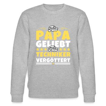 Als Papa geliebt, als Techniker vergöttert - Stanley/Stella Unisex Bio-Sweatshirt CHANGER  - Grau meliert - Vorne - Nik (191cm) & Marisol (170cm)