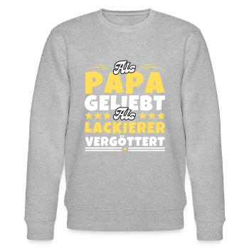 Als Papa geliebt, als Lackierer vergöttert - Stanley/Stella Unisex Bio-Sweatshirt CHANGER  - Grau meliert - Vorne - Nik (191cm) & Marisol (170cm)