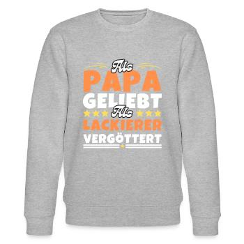 Als Papa geliebt, als Lackierer vergöttert - Stanley/Stella Unisex Bio-Sweatshirt CHANGER  - Grau meliert - Vorne - Nik (191cm) & Marisol (170cm)