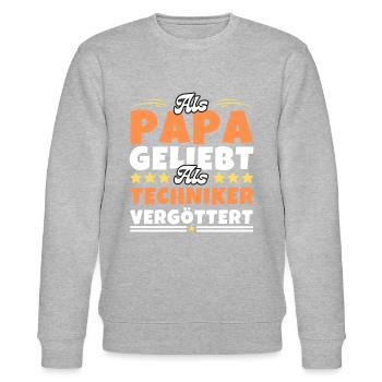 Als Papa geliebt, als Techniker vergöttert - Stanley/Stella Unisex Bio-Sweatshirt CHANGER  - Grau meliert - Vorne - Nik (191cm) & Marisol (170cm)
