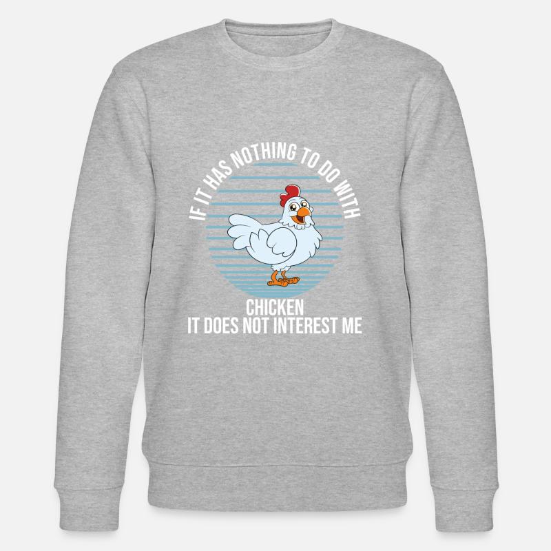 Lustiger Hühner Spruch Huhn - Stanley/Stella Unisex Bio-Sweatshirt CHANGER  - Grau meliert