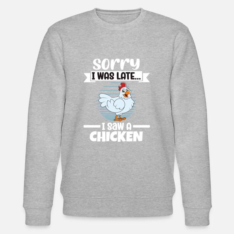 Lustiger Hühner Spruch Huhn - Stanley/Stella Unisex Bio-Sweatshirt CHANGER  - Grau meliert