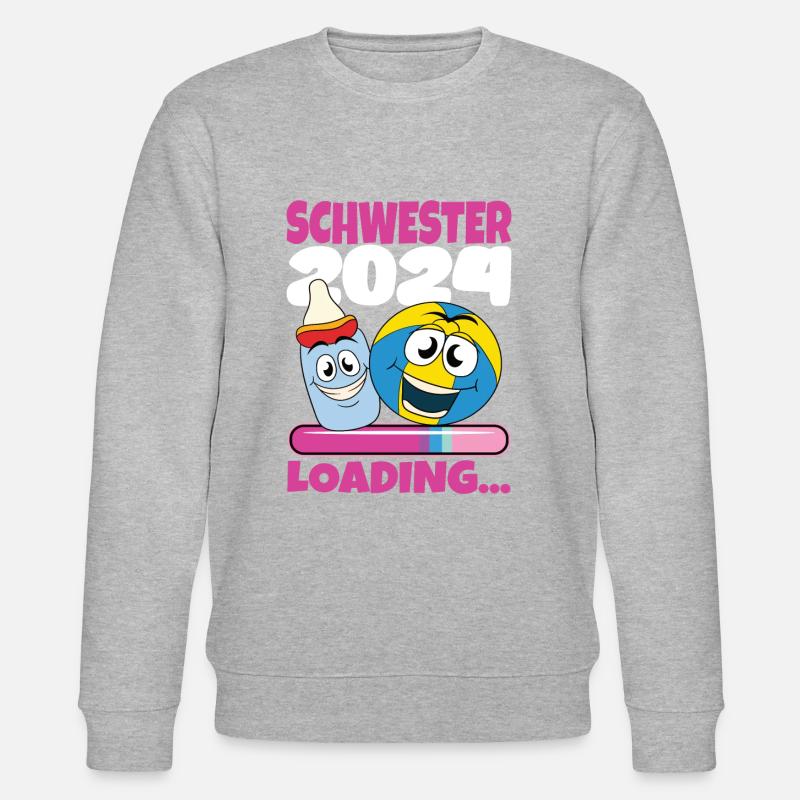 Schwester werden Schwester 2024 - Stanley/Stella Unisex Bio-Sweatshirt CHANGER  - Grau meliert