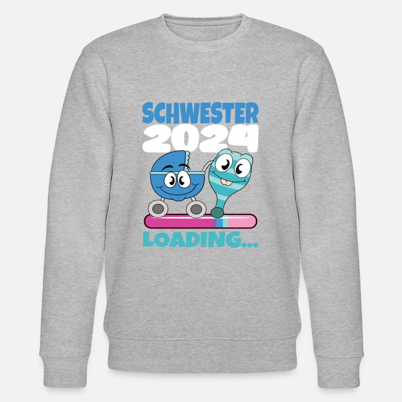 Schwester werden Schwester 2024 - Stanley/Stella Unisex Bio-Sweatshirt CHANGER  - Grau meliert