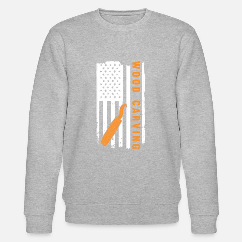 Holz schintzen Holzschnitzerei - Stanley/Stella Unisex Bio-Sweatshirt CHANGER  - Grau meliert