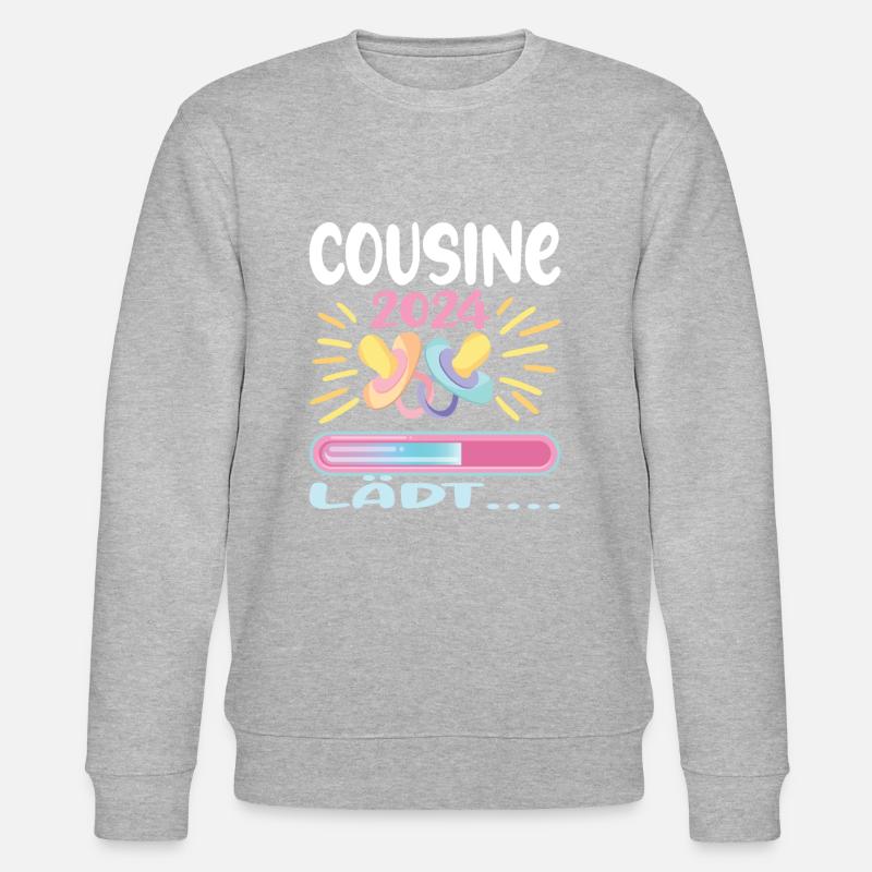 Cousine werden Cousine 2024 - Stanley/Stella Unisex Bio-Sweatshirt CHANGER  - Grau meliert