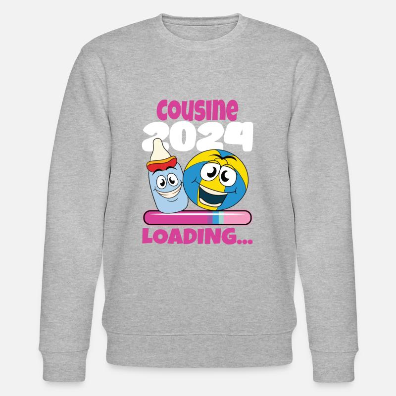 Cousine werden Cousine 2024 - Stanley/Stella Unisex Bio-Sweatshirt CHANGER - Grau meliert