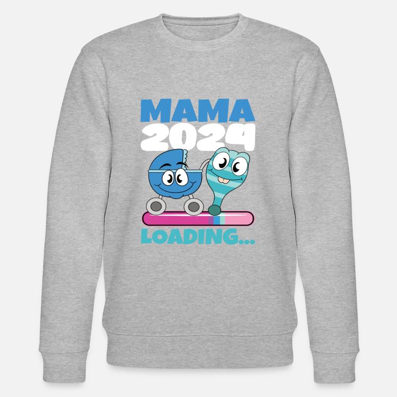 Mama 2024 werdende Mutter Schwangerschaft - Stanley/Stella Unisex Bio-Sweatshirt CHANGER  - Grau meliert