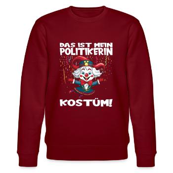 Karneval Kostüm Fasching Fastnacht - Stanley/Stella Unisex Bio-Sweatshirt CHANGER  - Burgunderrot - Vorne - Nik (191cm) & Marisol (170cm)