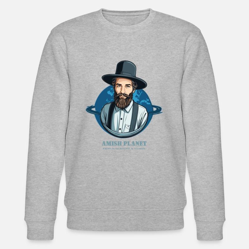 Amisch Planet - Stanley/Stella Unisex Bio-Sweatshirt CHANGER  - Grau meliert