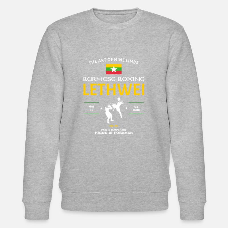 Lethwei Burmesisches Boxen - Stanley/Stella Unisex Bio-Sweatshirt CHANGER  - Grau meliert