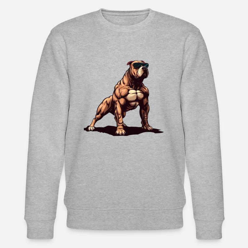 Pitbull Der Held - Stanley/Stella Unisex Bio-Sweatshirt CHANGER  - Grau meliert
