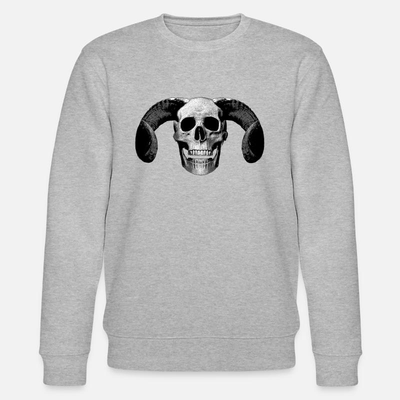 Ram Skull - Stanley/Stella Unisex Bio-Sweatshirt CHANGER - Grau meliert