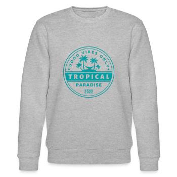 Tropical Paradise - Good Vibes Only - Stanley/Stella Unisex Bio-Sweatshirt CHANGER  - Grau meliert - Vorne - Nik (191cm) & Marisol (170cm)