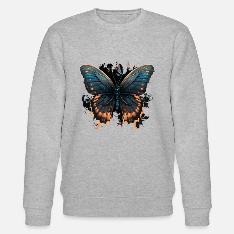 Schöne Schmetterlinge - Stanley/Stella Unisex Bio-Sweatshirt CHANGER  - Grau meliert