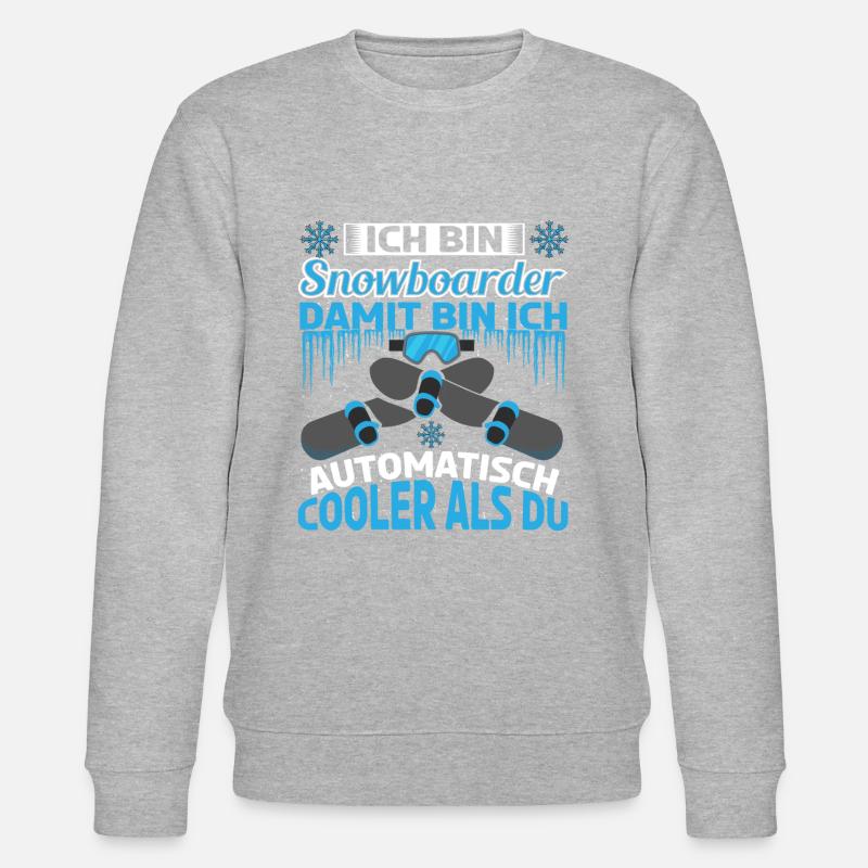 Snowboard Snowboarden Snowboardfahrer - Stanley/Stella Unisex Bio-Sweatshirt CHANGER  - Grau meliert