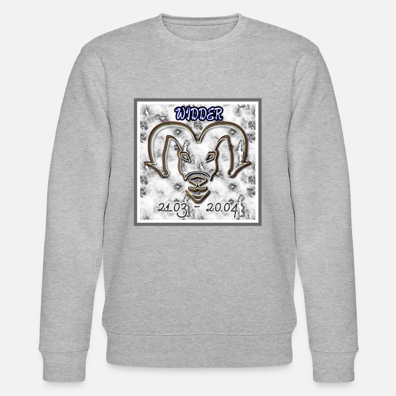 Sternzeichen Widder - Abbild - 2023 - Stanley/Stella Unisex Bio-Sweatshirt CHANGER  - Grau meliert