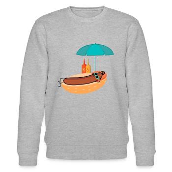 Bratwurst on the beach - Stanley/Stella CHANGER Unisex Organic Sweatshirt - heather grey - Front - Nik (191cm) & Marisol (170cm)