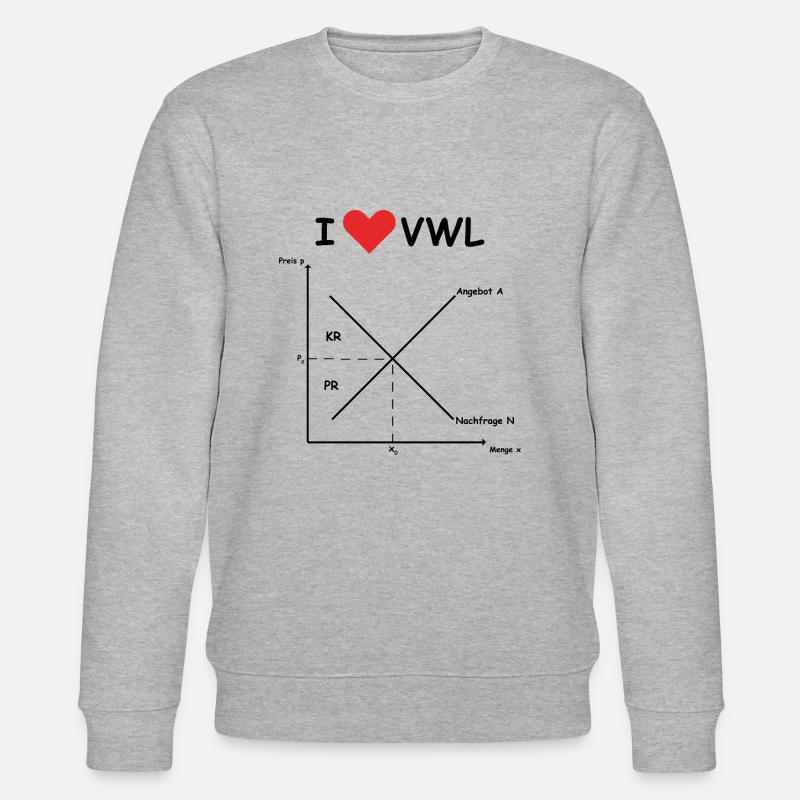i herz vwl schwarz - Stanley/Stella Unisex Bio-Sweatshirt CHANGER - Grau meliert
