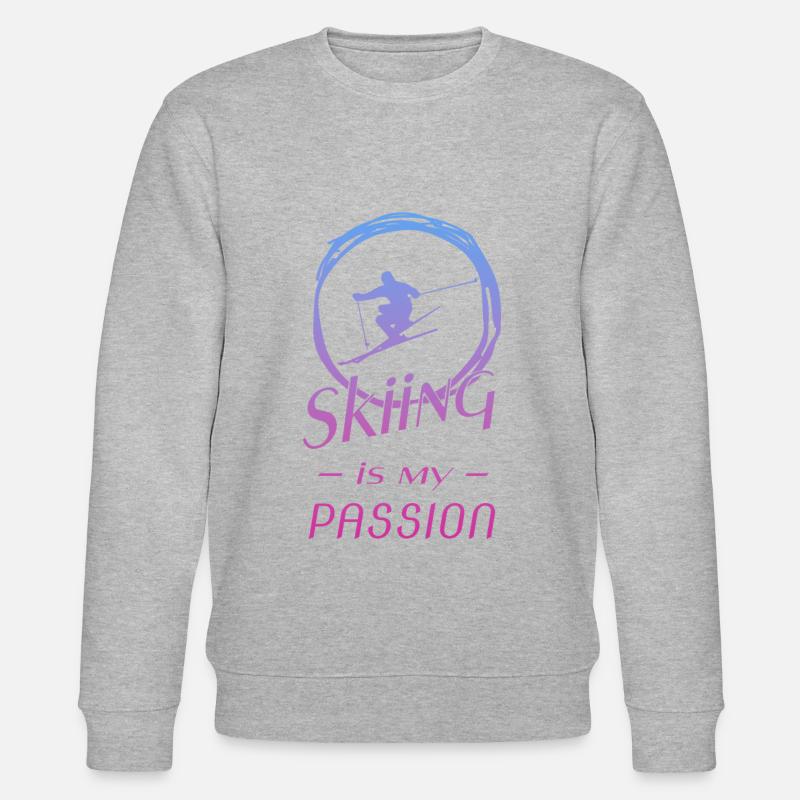 skiing is my passion - Stanley/Stella Unisex Bio-Sweatshirt CHANGER  - Grau meliert