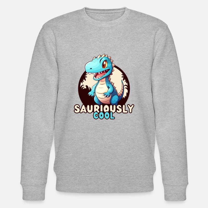 Dinosaurier - SAURIOUSLY Cool - Stanley/Stella Unisex Bio-Sweatshirt CHANGER  - Grau meliert