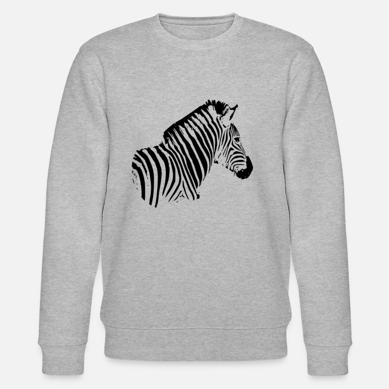Zebra subject black - Stanley/Stella CHANGER Unisex Organic Sweatshirt - heather grey