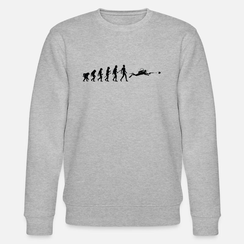 Evolution man diver - Stanley/Stella CHANGER Unisex Organic Sweatshirt - heather grey