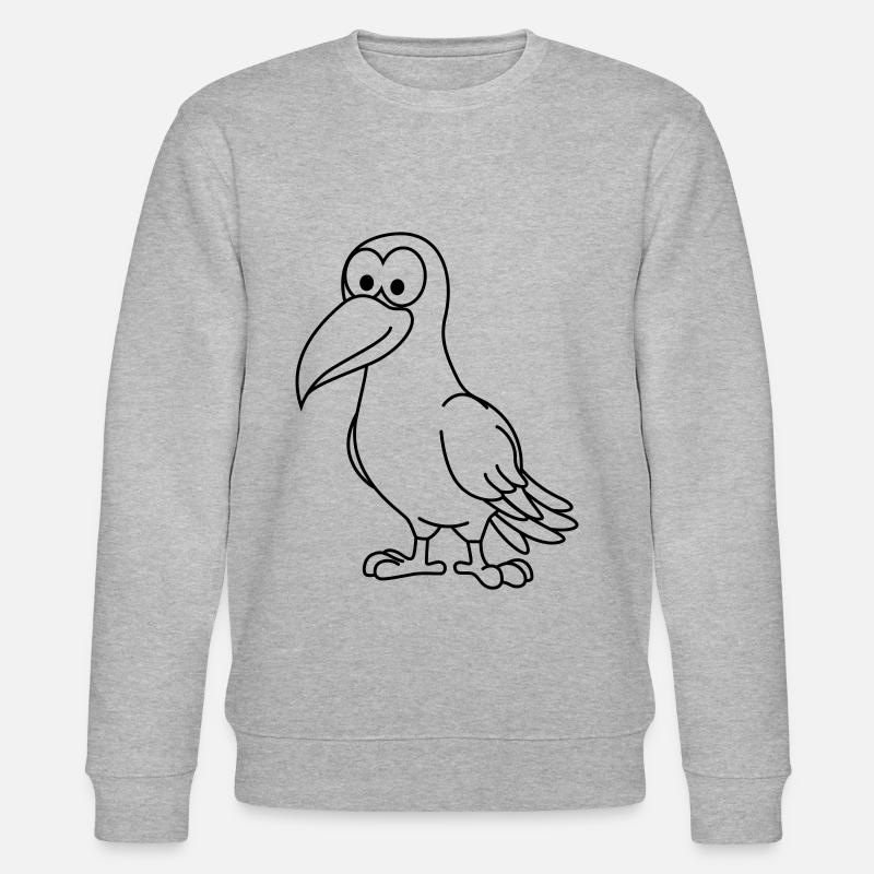 Krähe Comic Tier - Stanley/Stella Unisex Bio-Sweatshirt CHANGER  - Grau meliert