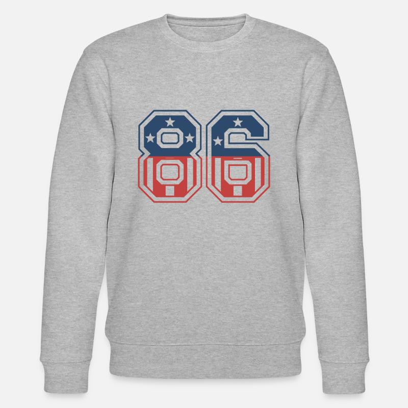 Nummer 86 USA - Stanley/Stella Unisex Bio-Sweatshirt CHANGER  - Grau meliert