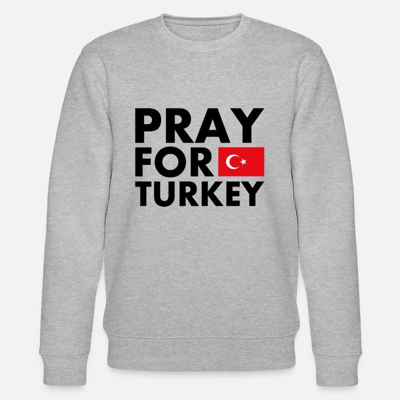 Pray for turkey - Stanley/Stella Unisex Bio-Sweatshirt CHANGER  - Grau meliert