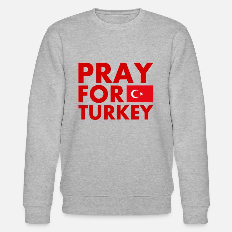 Pray for turkey - Sweat bio CHANGER Stanley/Stella Unisexe - gris chiné