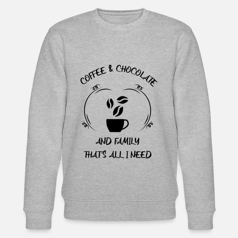 Coffee, espresso, coffee & chocolate - Stanley/Stella CHANGER Unisex Organic Sweatshirt - heather grey