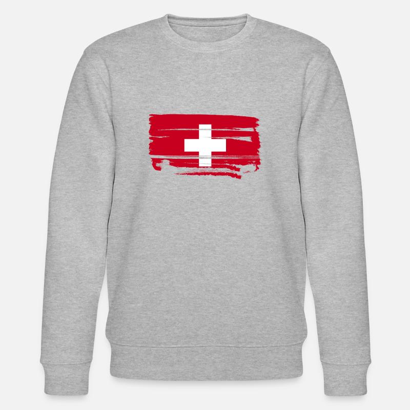 Drapeau suisse drapeau suisse - Sweat bio CHANGER Stanley/Stella Unisexe - gris chiné