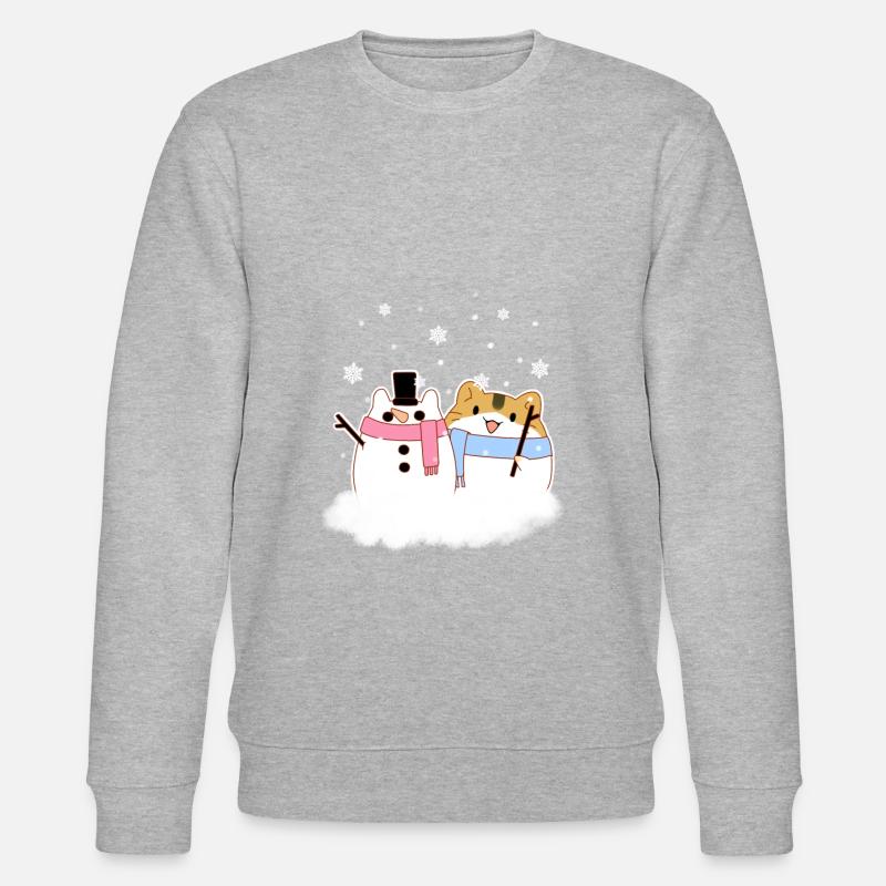 Hami mit Schneemann - Stanley/Stella Unisex Bio-Sweatshirt CHANGER  - Grau meliert